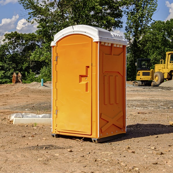 how often are the portable restrooms cleaned and serviced during a rental period in Killduff Iowa